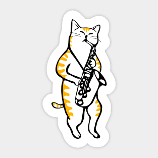 Saxocat - Cat Playing Saxophone Sticker